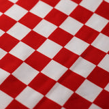 Checkers Poly Spandex Fabric - Red And White Checkered, 1" x 1" Checks, 58/60" Width (1 Yard)