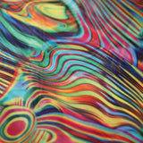 Paint Swirl Polyester Spandex Fabric - Multicolor Abstract Print, 58/60" Width (1 Yard)