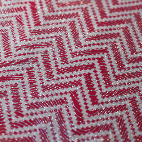 Zig Zag Racer Foil Polyester Spandex Fabric - Sparkly Chevron Foil Print, 58/60" Width (1 Yard)