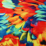 Tropical Feathers Polyester Spandex Fabric - Multicolor Feather Print, 58/60" Width, 200 GSM (1 Yard)