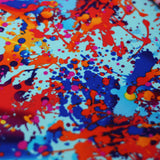 Graffiti Nylon Spandex Fabric - Rainbow Paint Splatter, Multi-Color, 58/60" Width (1 Yard)