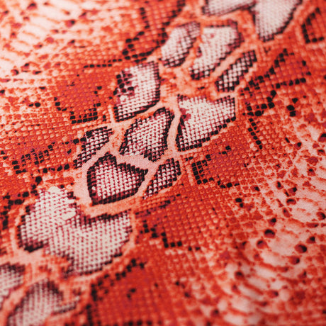 Snake Skin Nylon Spandex Fabric - Pink/Orange/Turquoise/Tan Snake Print, 58/60" Width, 320 GSM (1 Yard)