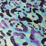 Feline Deco Polyester Spandex Fabric - Leopard Print, Pink/Orange/Turquoise, 58/60" Width (1 Yard)