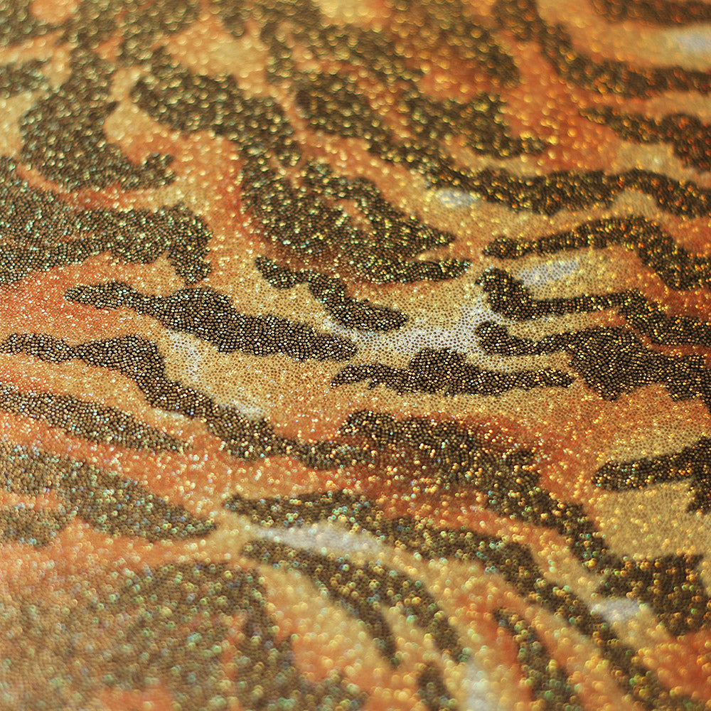 Tiger Polyester Spandex Fabric - Black/Brown Tiger Print, 240 GSM, 58/60" Width (1 Yard)