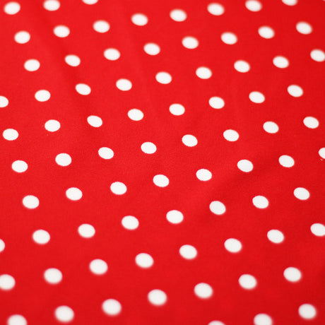 Polka Dots Nylon Spandex Fabric - Multiple Colors Small White Dots, 58/60" Width (1 Yard)