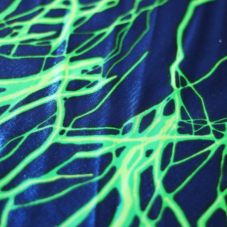 Lightning Bolt Nylon Spandex Fabric - Multi-Color Lightning Bolt Print, 58/60" Width (1 Yard)