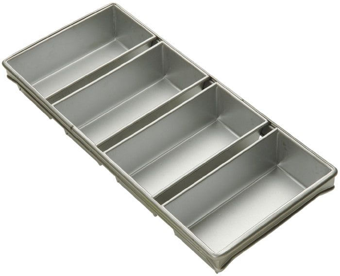 Bread Pan 4 Strap Aluminized Steel, 10" x 5" x 3" Deep