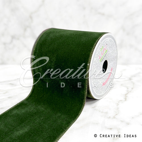 4" Wired Decorative Velvet Ribbon-5 Yds (Hgr)