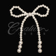 4" X 4 1/2" Large Pearl Bow Accessories2 Pcs (White)