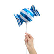 Foil Balloon Handheld Candy Dark Blue/ White Stripes