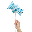 Foil Balloon Kids Handheld Candy Light Blue/White Stripes