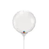 Mini Circle Foil Balloon White 4 Inch