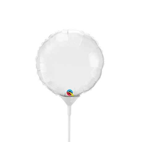 Mini Circle Foil Balloon White 4 Inch