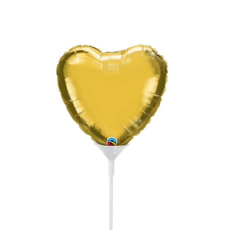 Mini Heart Foil Balloon Metallic Gold