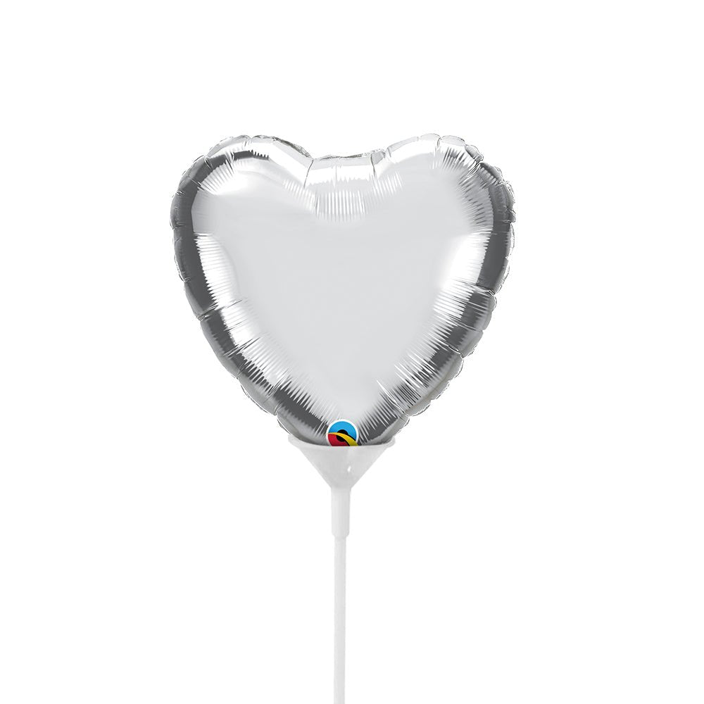 Mini Heart Foil Balloon Silver