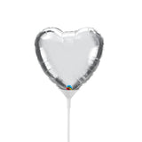 Mini Heart Foil Balloon Silver