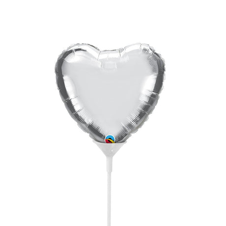 Mini Heart Foil Balloon Silver
