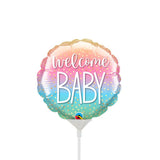 Foil Balloon Welcome Baby Rainbow Confetti Mini Shape