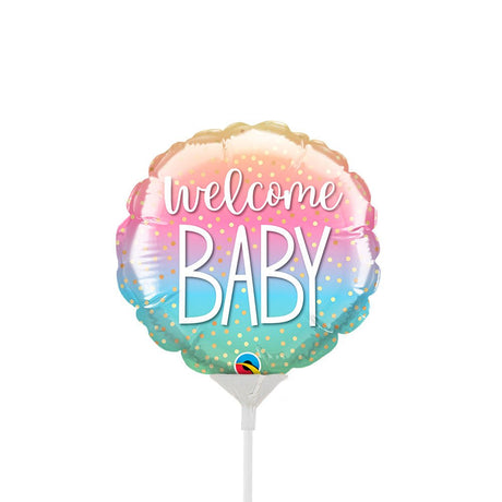 Foil Balloon Welcome Baby Rainbow Confetti Mini Shape