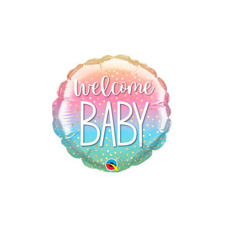 Foil Balloon Welcome Baby Rainbow Confetti Mini Shape