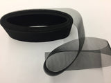 Crinoline Horsehair Braid Trim Polyester Fabric - Black, 4" Width (1 Yard)