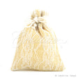 4"X5" Faux Burlap Lace Pouches - Sold By A Dozen Pieces ( 6 Pieces/Inner Pack) (Ivory)