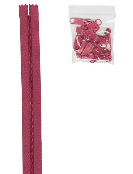 Nylon Zipper Chain 4 Yards #4.5 Red