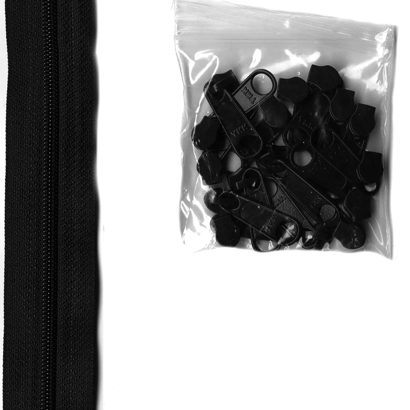 Nylon Zipper Chain Black 4 Yards #4.5