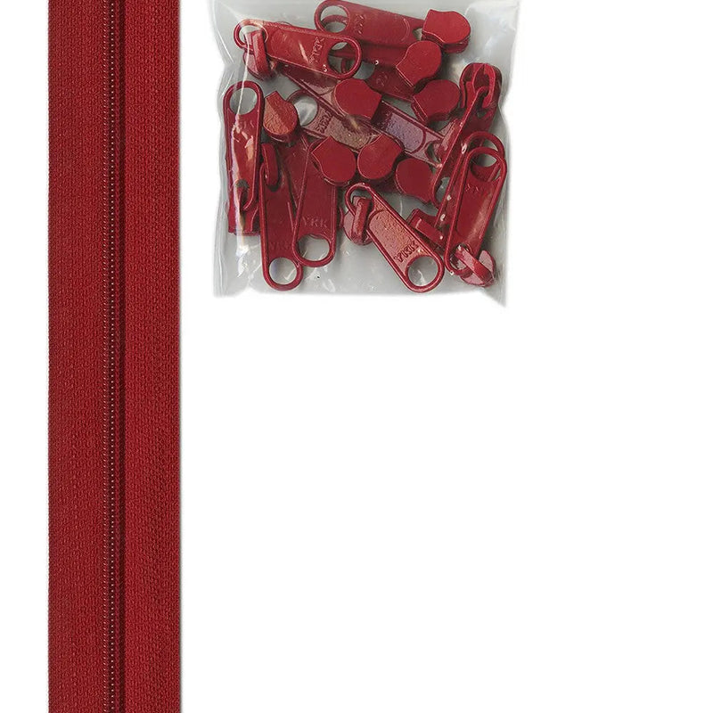 Red Nylon Zipper Chain 4 Yards #4.5