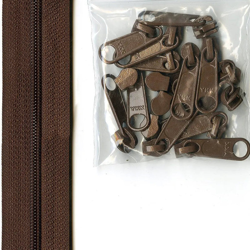 Brown Nylon Coil Zipper Chain 4 Yards #4.5