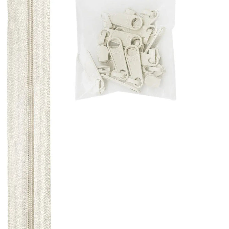 White Nylon Zipper Chain With Pulls