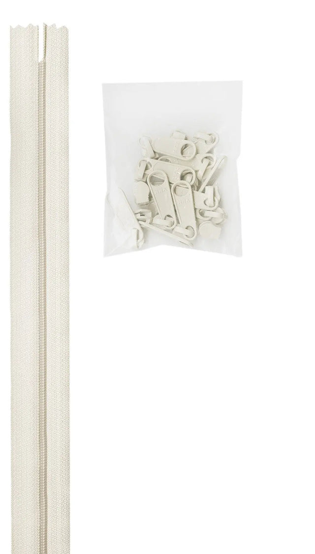 White Nylon Zipper Chain With Pulls