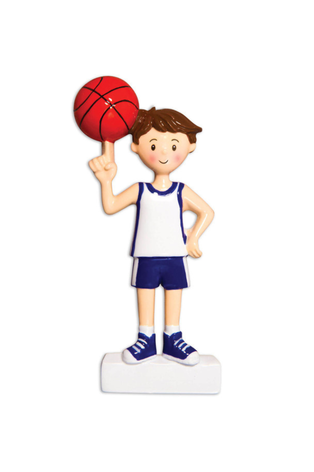 Boy Basketball Player Customizable Ornament 4 Inch Holiday Tree Decor