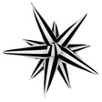 Foil Balloon Black & White Starburst 40 Inch