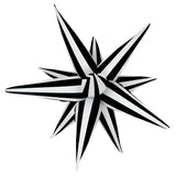 Foil Balloon Black & White Starburst 40 Inch