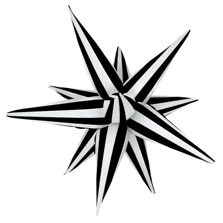 Foil Balloon Black & White Starburst 40 Inch