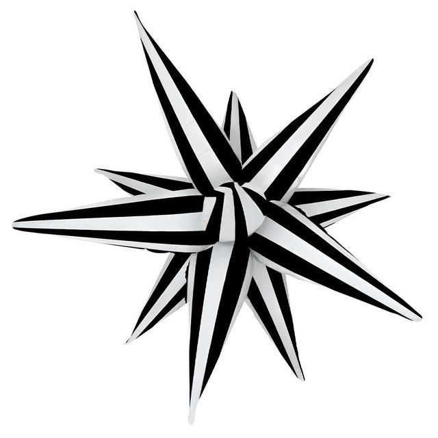 Foil Balloon Black & White Starburst 40 Inch