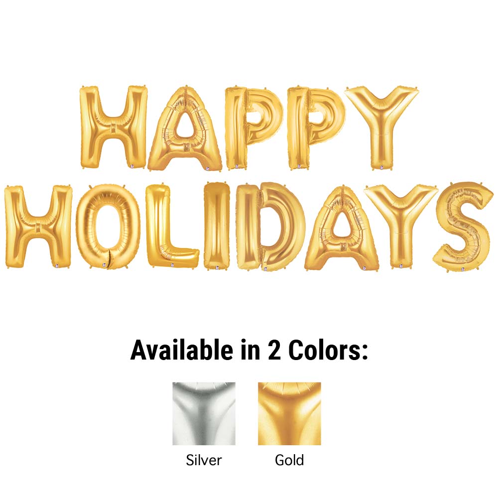 Foil Balloon Happy Holidays Letters Kit