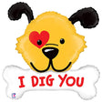 Foil Balloon 40 Inch I Dig You Dog Bone