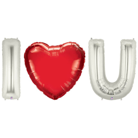 Foil Balloon I Heart U Megaloon Letters Kit
