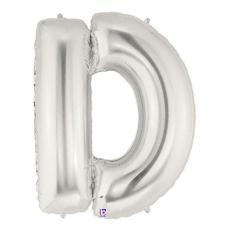 Foil Balloon Letter D Silver Megaloon