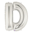 Foil Balloon Letter D Silver Megaloon