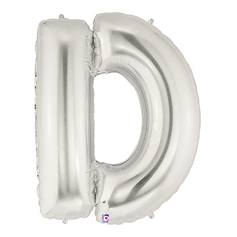 Foil Balloon Letter D Silver Megaloon