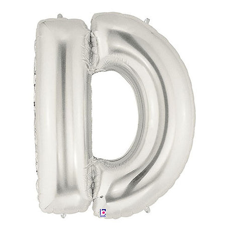 Foil Balloon Letter D Silver Megaloon