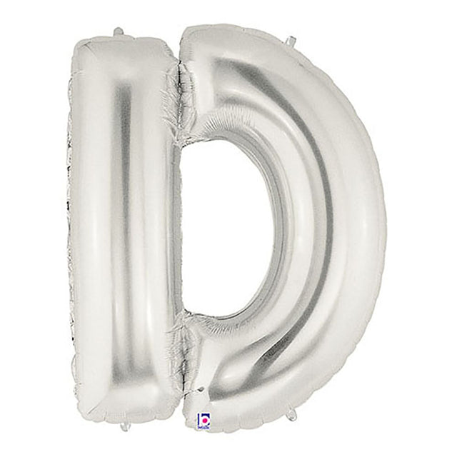 Foil Balloon Letter D Silver Megaloon