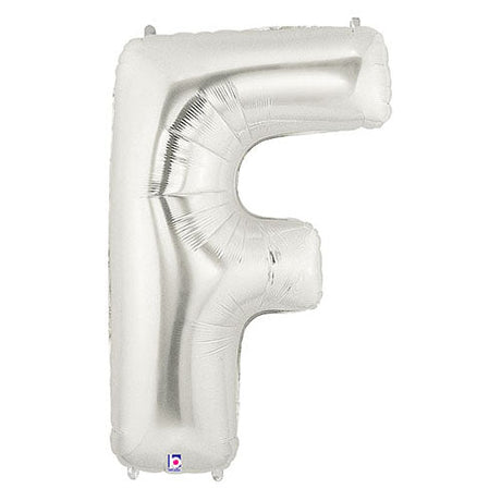 Foil Balloon Letter F Silver Megaloon