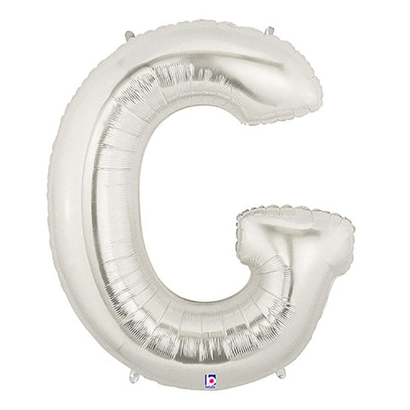 Foil Balloon Letter G Silver Megaloon