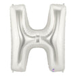 Foil Balloon Letter H Silver Megaloon