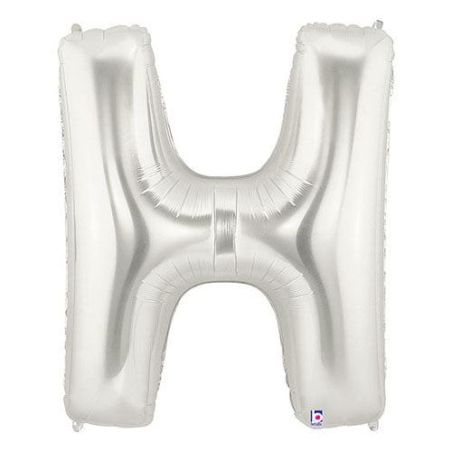 Foil Balloon Letter H Silver Megaloon