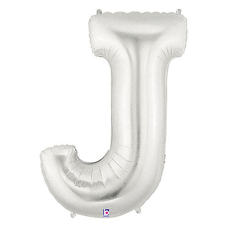 Foil Balloon Letter J Silver Megaloon